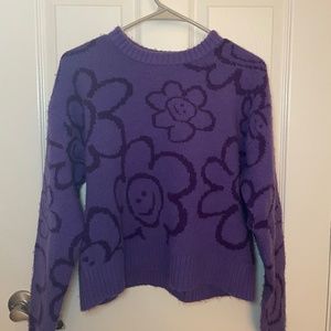 Forever 21 Purple Flower Sweater